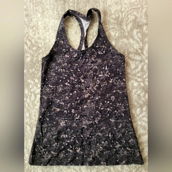 Lululemon Racerback Tank Top, Hip Length, Black Multi. Size 4(?) - Picture 1 of 5